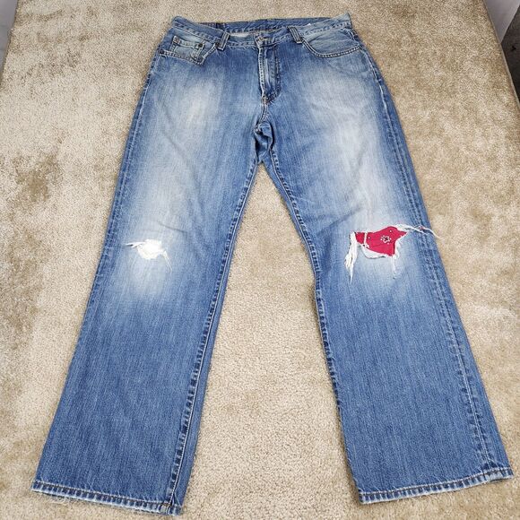 VTG Lucky Brand Dungarees Mens Jeans Size 34 X 29 Boot Leg Cut Made in USA A107